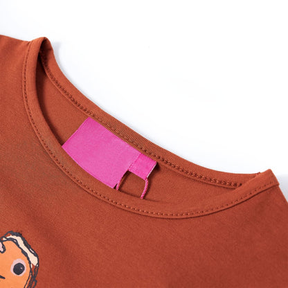 Kids' T-shirt with Long Sleeves Cognac 92