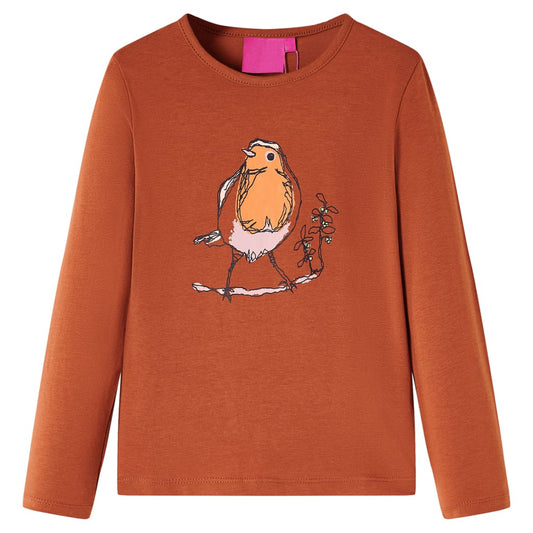 Kids' T-shirt with Long Sleeves Cognac 104