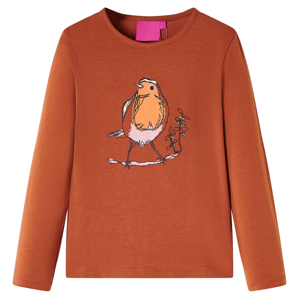 Kids' T-shirt with Long Sleeves Cognac 116