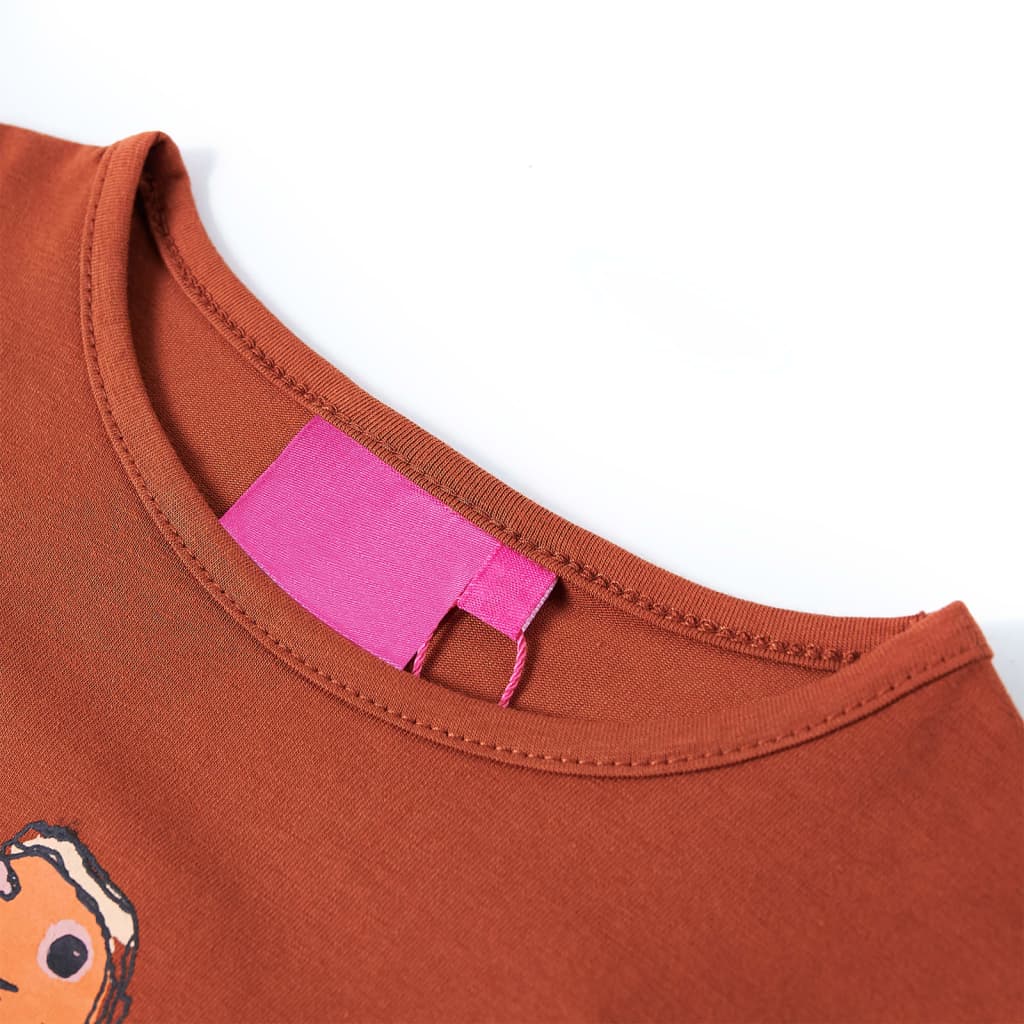 Kids' T-shirt with Long Sleeves Cognac 116