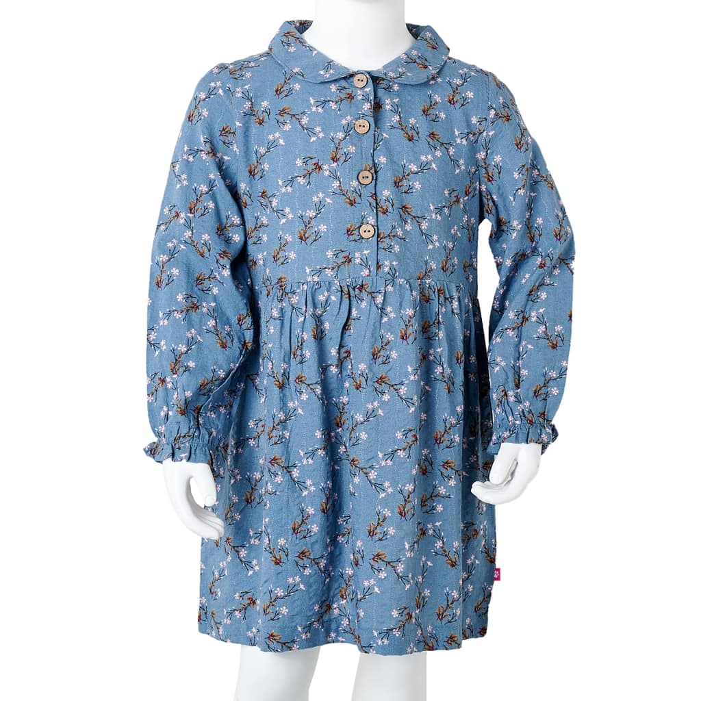 Kids' Dress with Long Sleeves Petrol 92