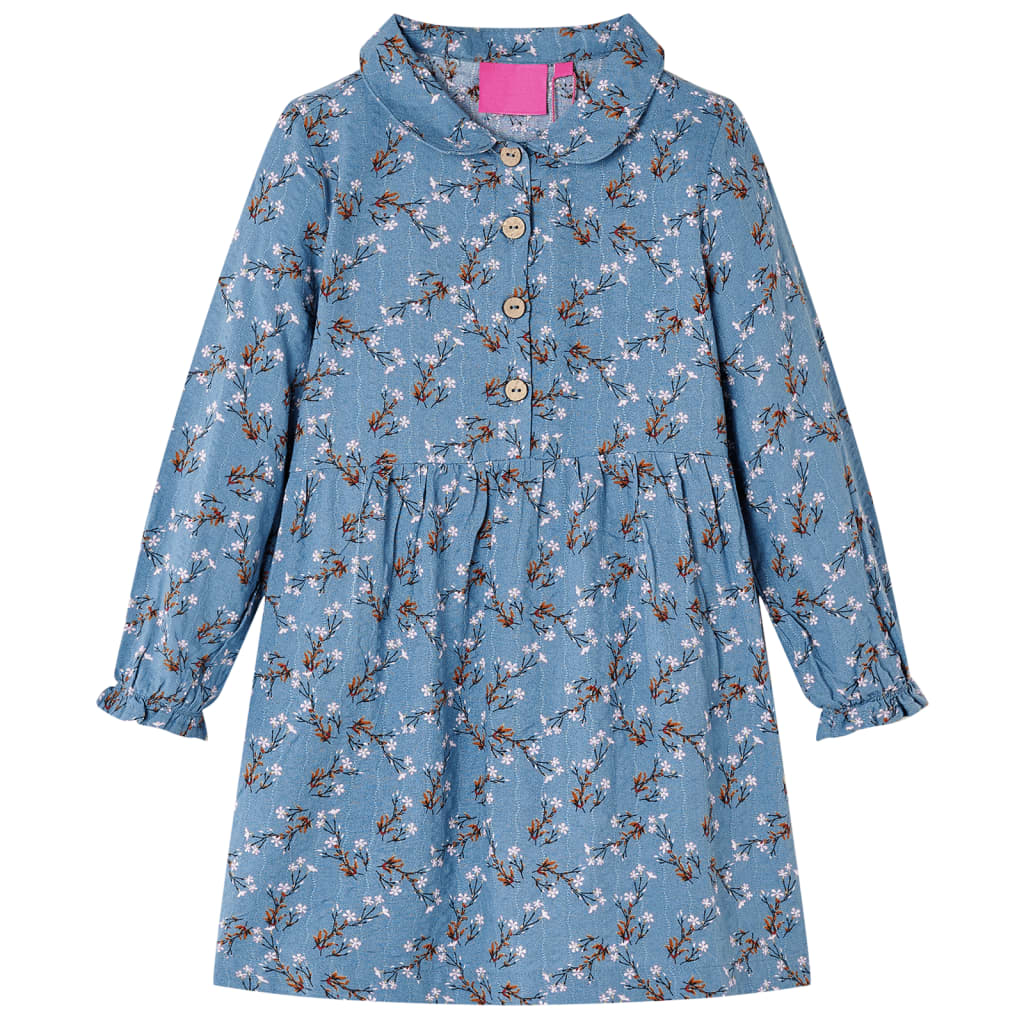 Kids' Dress with Long Sleeves Petrol 116