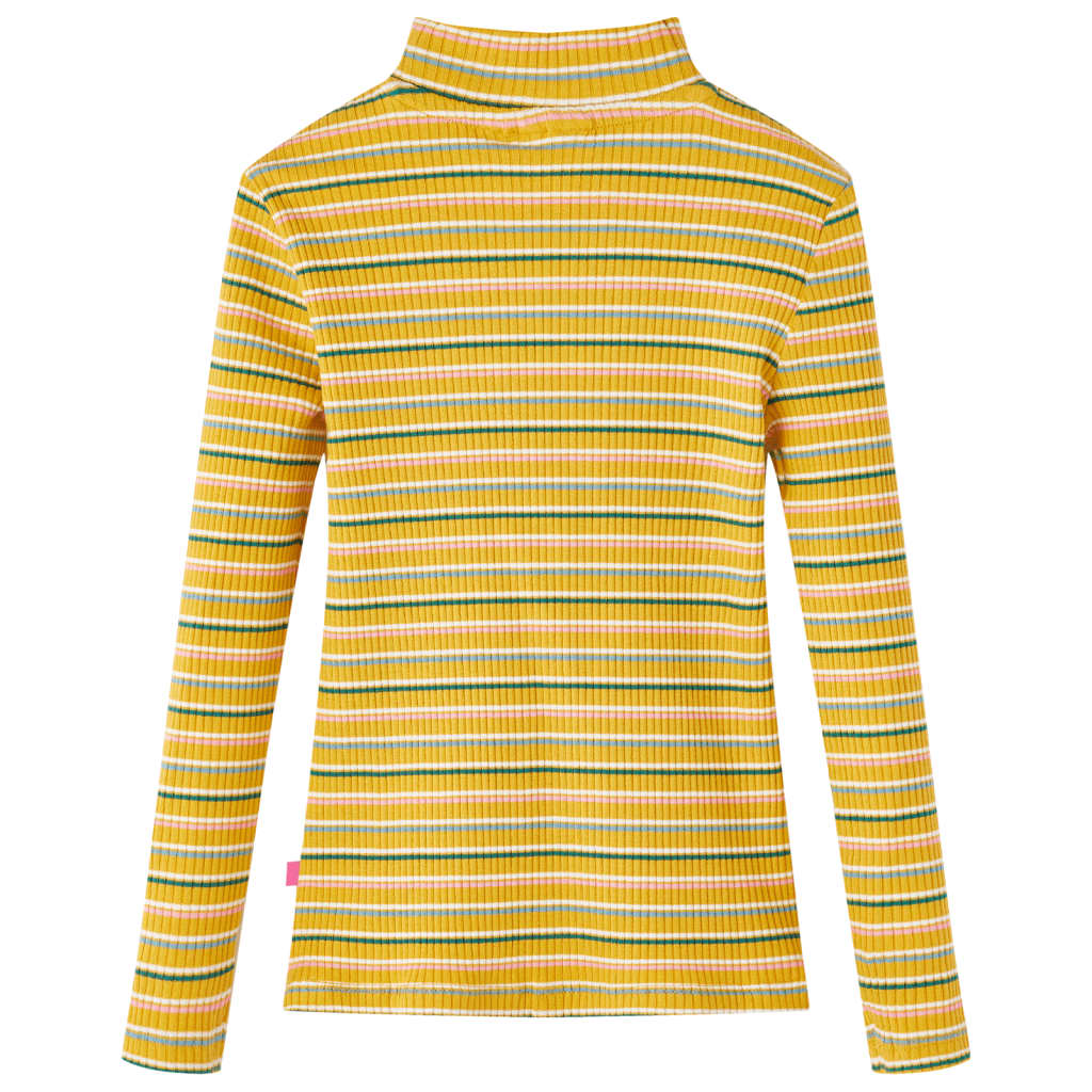 Kids' T-shirt with Long Sleeves Mock Turtleneck Ochre 128