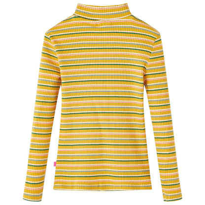 Kids' T-shirt with Long Sleeves Mock Turtleneck Ochre 140