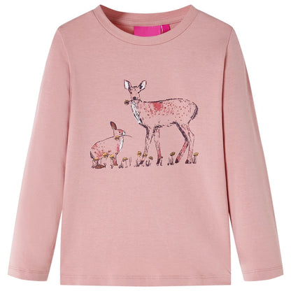 Kids' T-shirt with Long Sleeves Pink 128