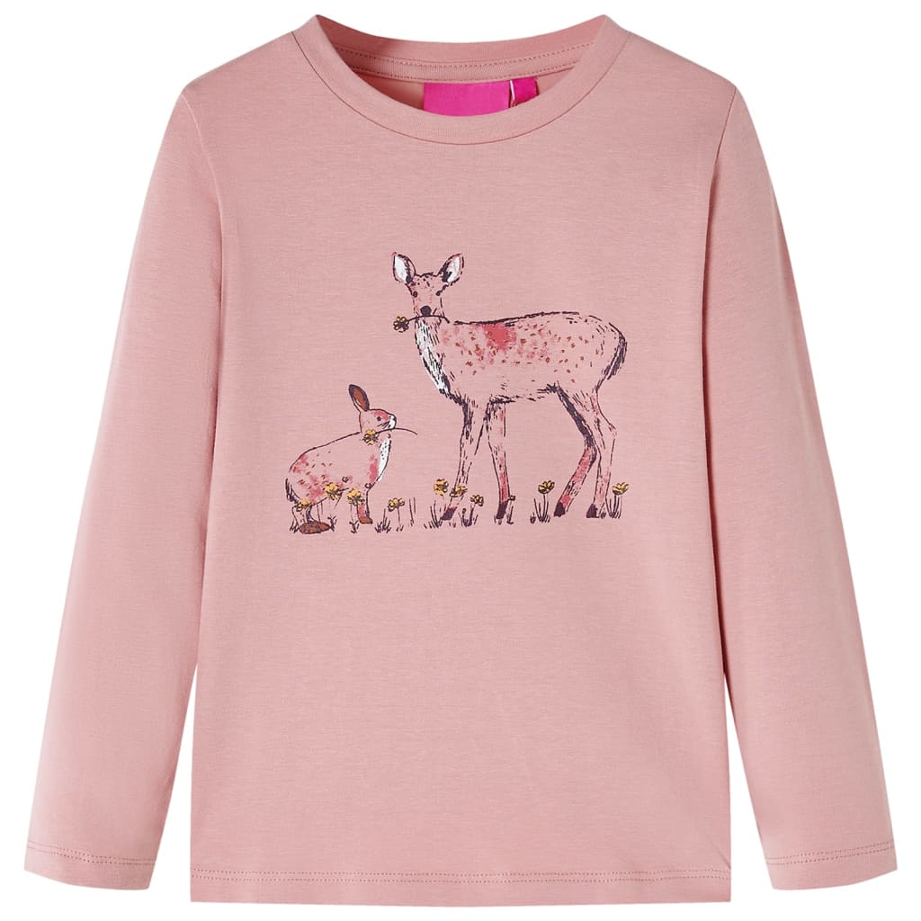 Kids' T-shirt with Long Sleeves Pink 140