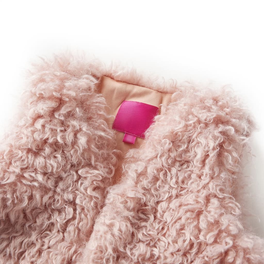 Kids' Vest Faux Fur Light Pink 92