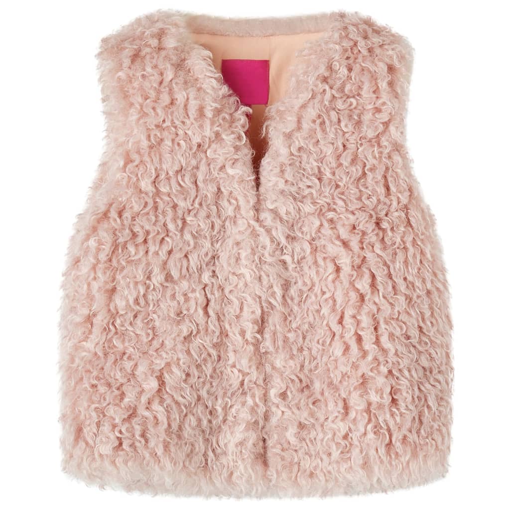 Kids' Vest Faux Fur Light Pink 128