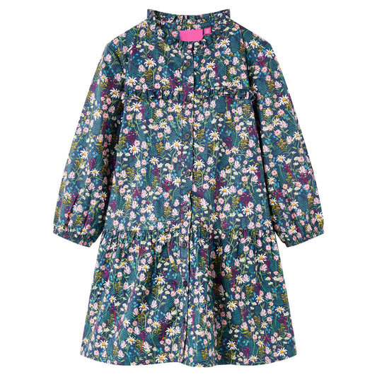 Kids' Dress with Long Sleeves Dark Blue 92