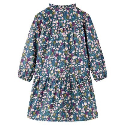 Kids' Dress with Long Sleeves Dark Blue 92