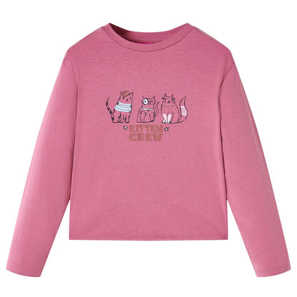 Kids' T-shirt with Long Sleeves Raspberry 128