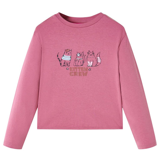 Kids' T-shirt with Long Sleeves Raspberry 128