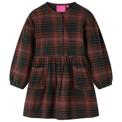 Kids' Dress with Long Sleeves Cognac 92