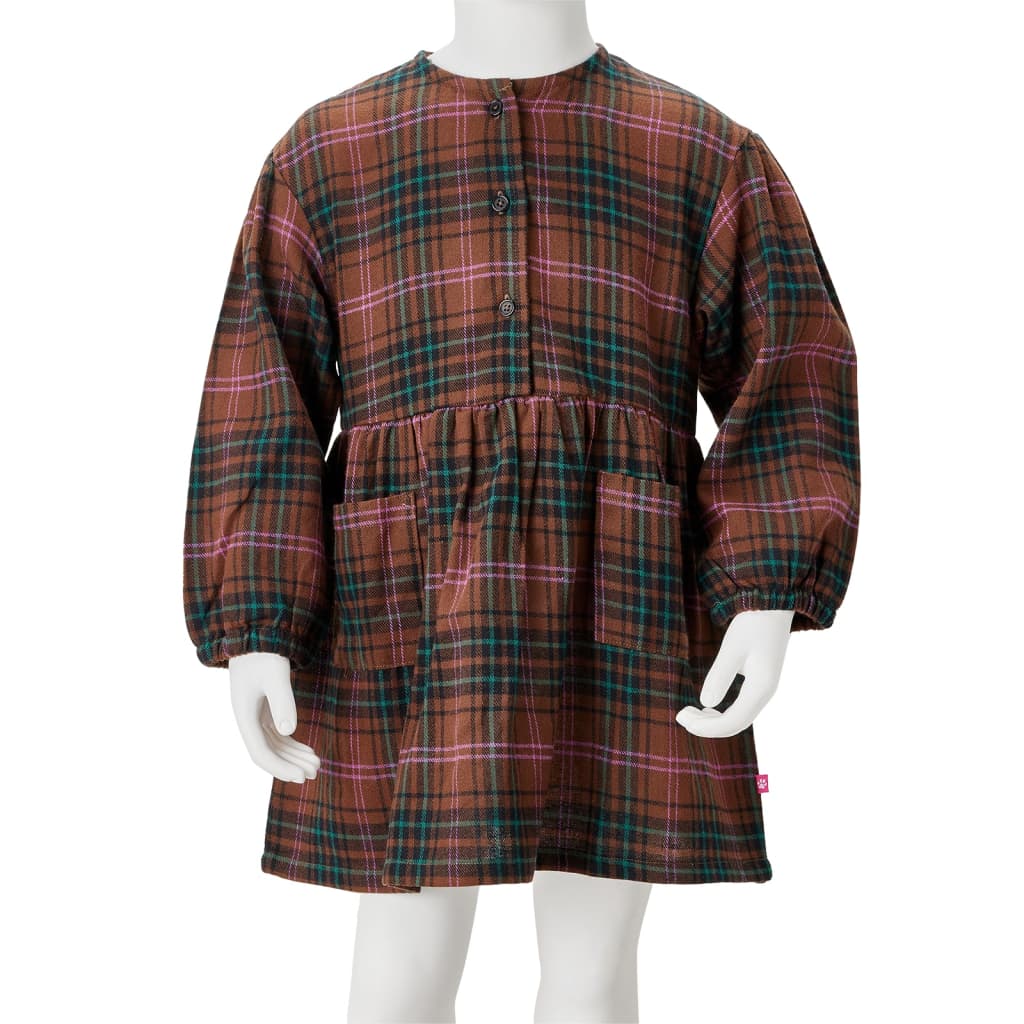 Kids' Dress with Long Sleeves Cognac 92