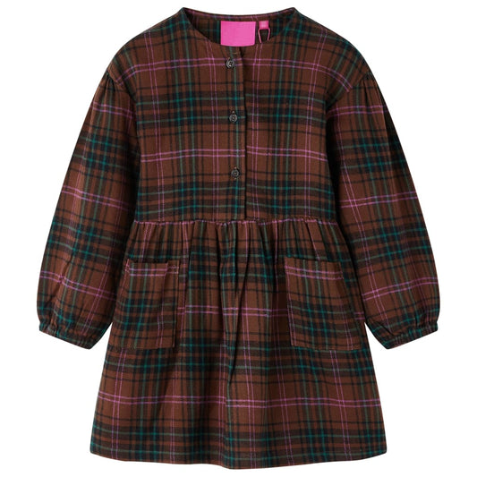 Kids' Dress with Long Sleeves Cognac 104