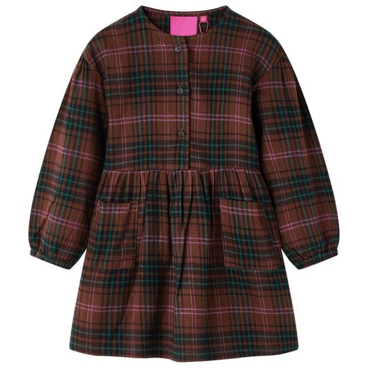 Kids' Dress with Long Sleeves Cognac 116