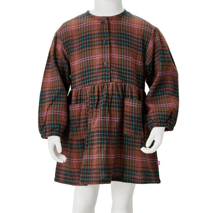 Kids' Dress with Long Sleeves Cognac 116