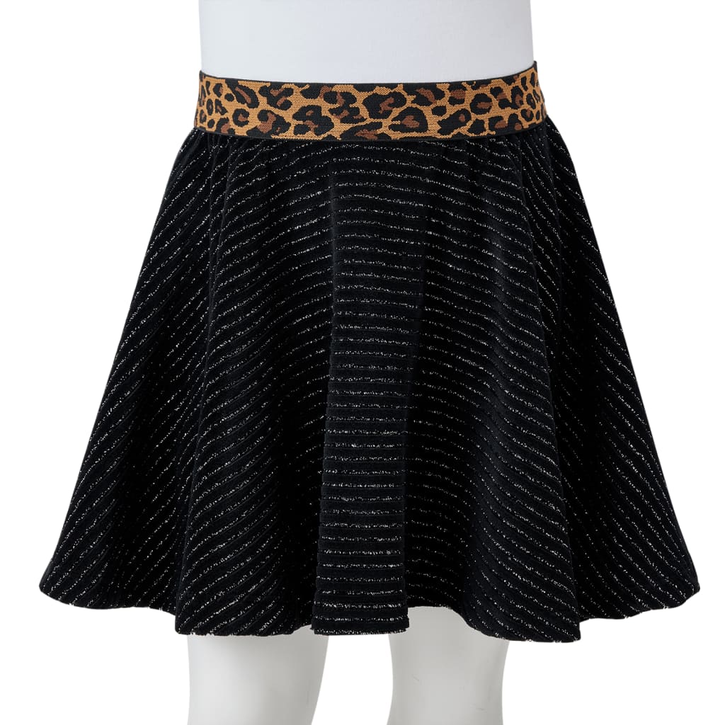 Kids' Skirt with Leopard Waistband Black 104