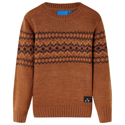 Kids' Sweater Knitted Cognac 92