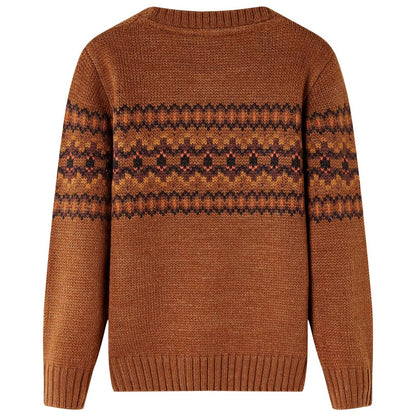 Kids' Sweater Knitted Cognac 128