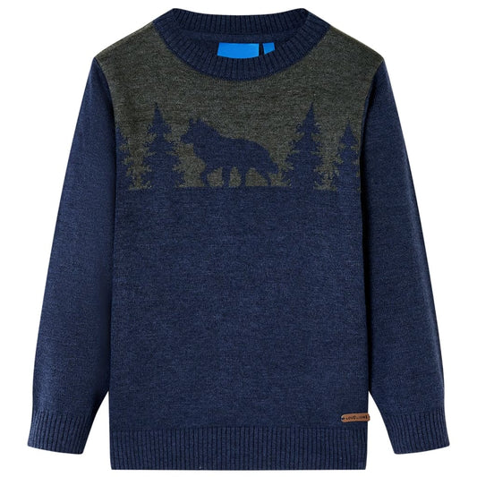 Kids' Sweater Knitted Navy 140