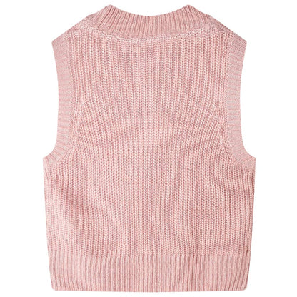 Kids' Sweater Vest Knitted Light Pink 116