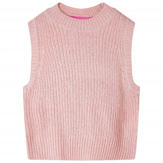 Kids' Sweater Vest Knitted Light Pink 140