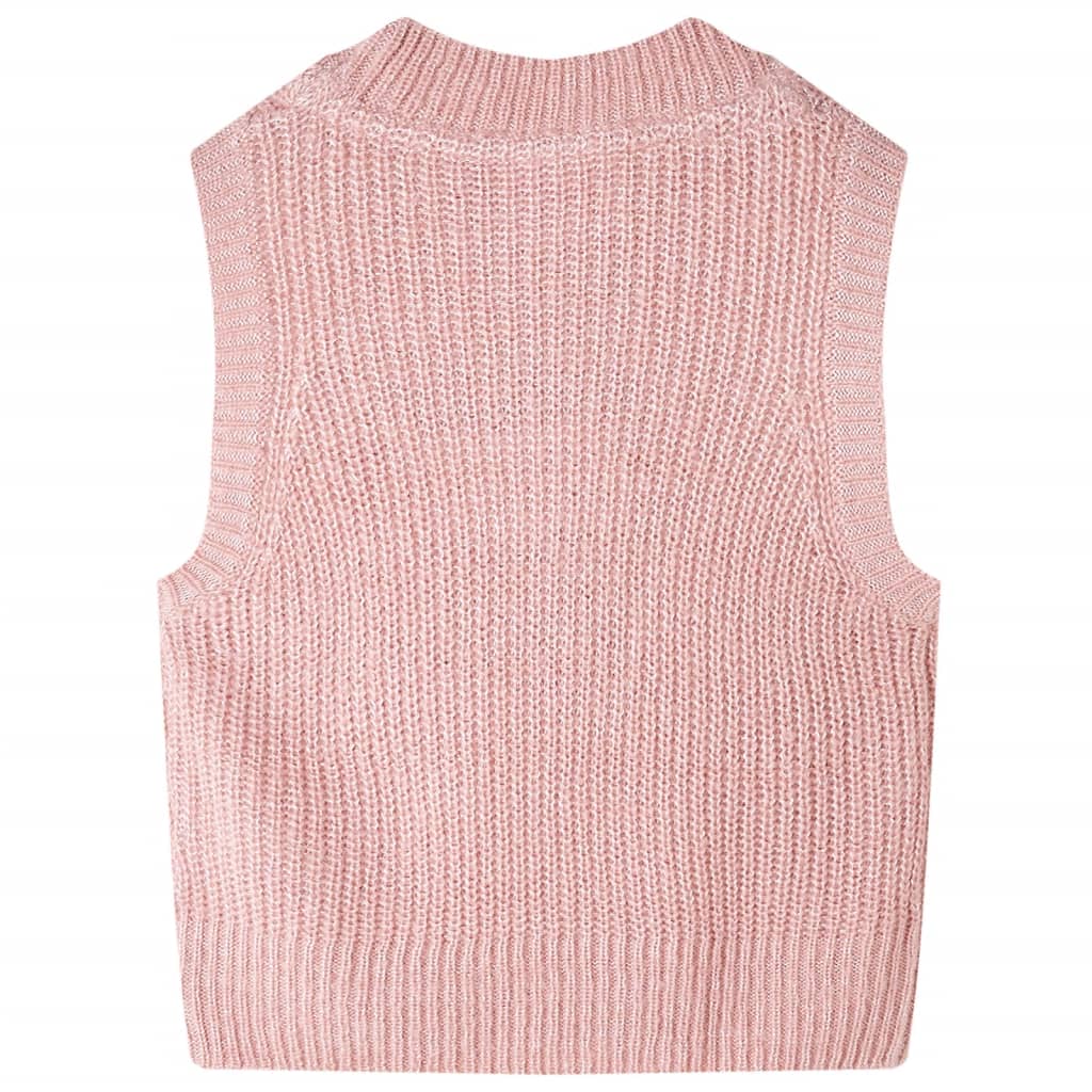 Kids' Sweater Vest Knitted Light Pink 140