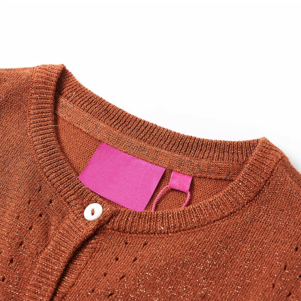 Kids' Cardigan Knitted Cognac 92