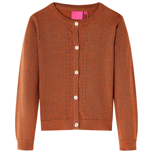 Kids' Cardigan Knitted Cognac 140