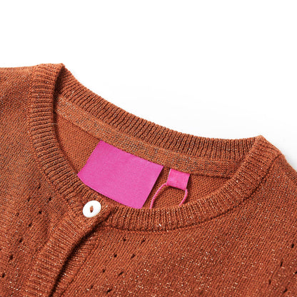 Kids' Cardigan Knitted Cognac 140