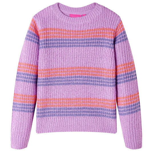 Kids' Sweater Stripes Knitted Lilac and Pink 92