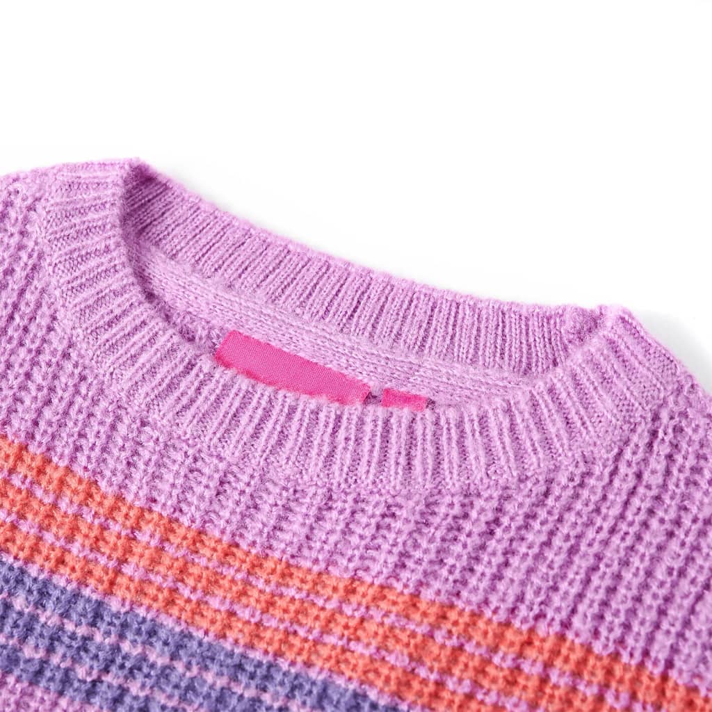 Kids' Sweater Stripes Knitted Lilac and Pink 92