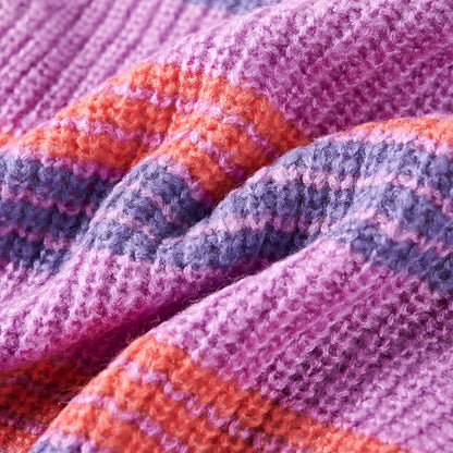 Kids' Sweater Stripes Knitted Lilac and Pink 92