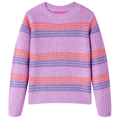 Kids' Sweater Stripes Knitted Lilac and Pink 104