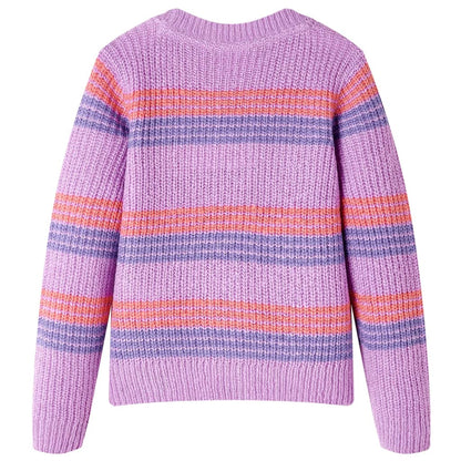 Kids' Sweater Stripes Knitted Lilac and Pink 104