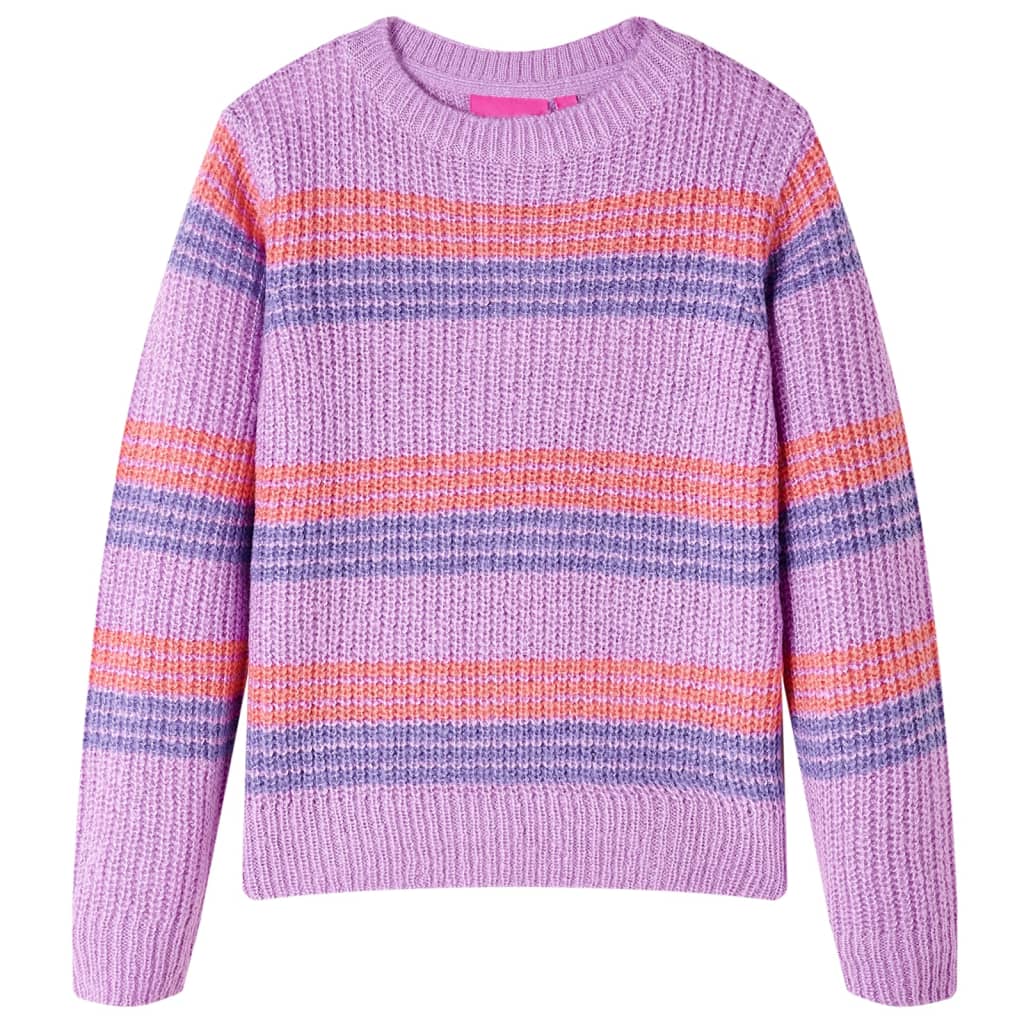 Kids' Sweater Stripes Knitted Lilac and Pink 116