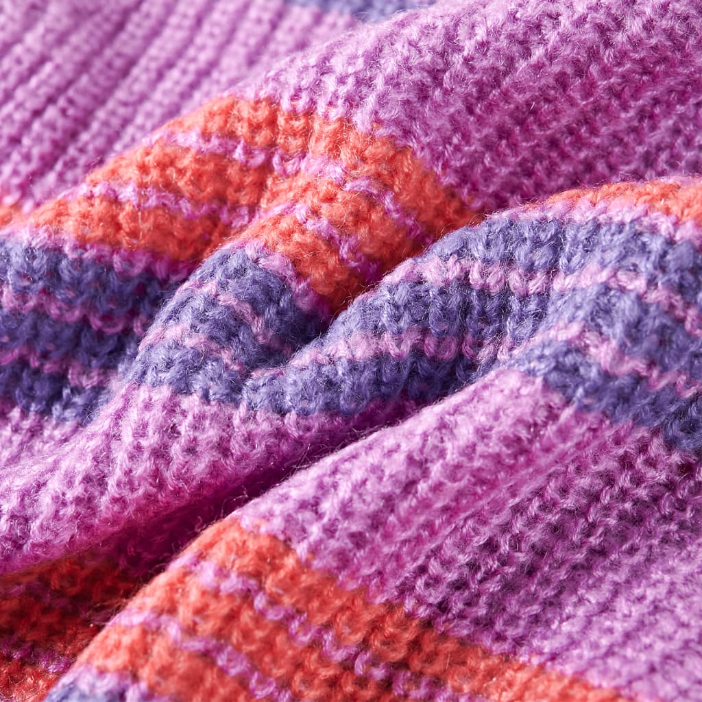 Kids' Sweater Stripes Knitted Lilac and Pink 128