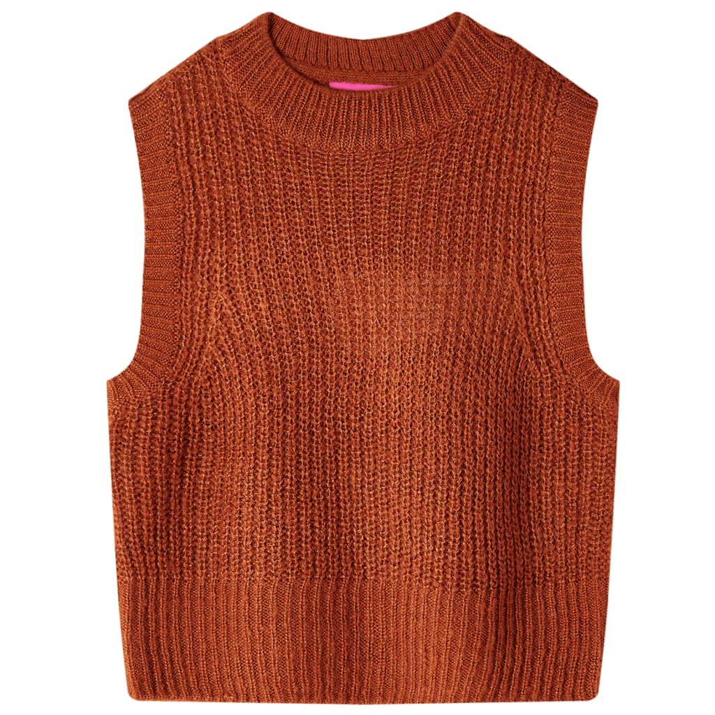 Kids' Sweater Vest Knitted Cognac 92