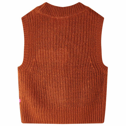 Kids' Sweater Vest Knitted Cognac 104