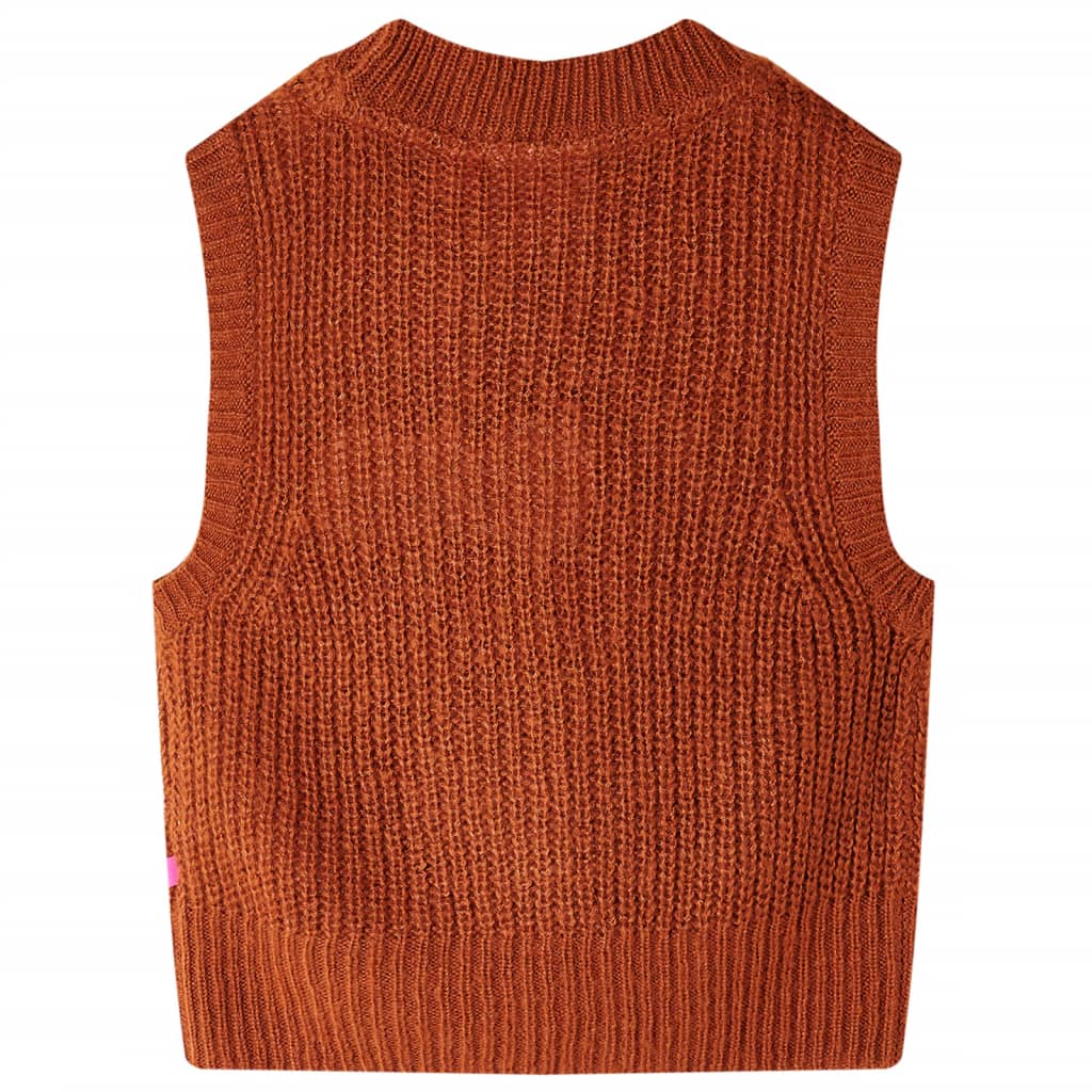 Kids' Sweater Vest Knitted Cognac 116