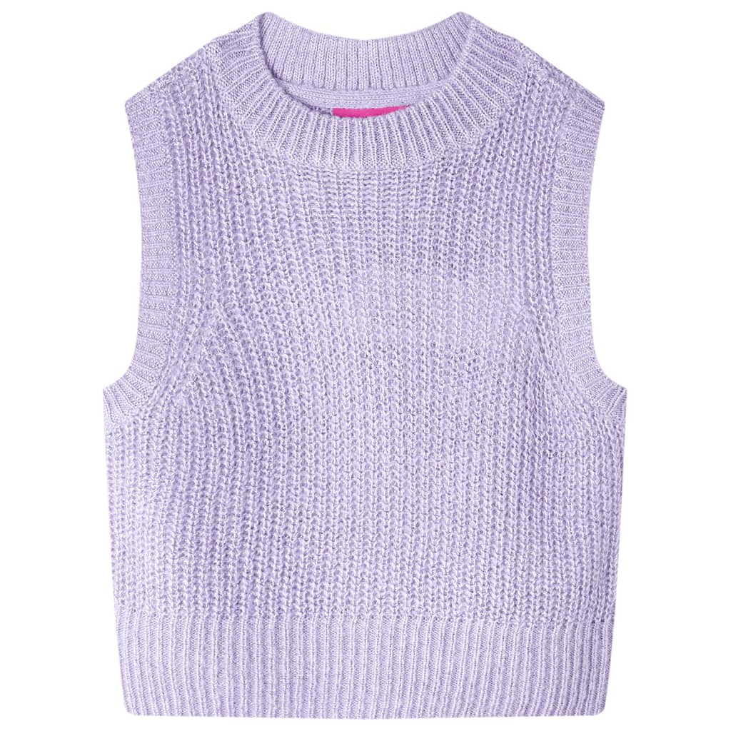 Kids' Sweater Vest Knitted Light Lilac 140