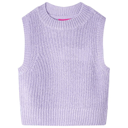 Kids' Sweater Vest Knitted Light Lilac 140