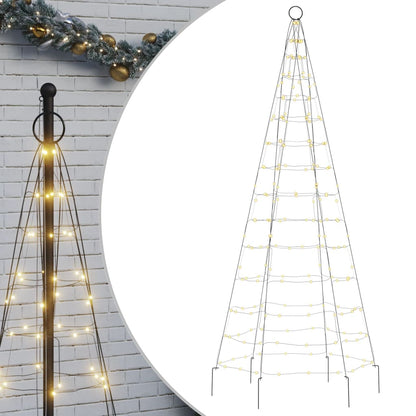 Christmas Tree Light on Flagpole 200 LEDs Warm White 180 cm