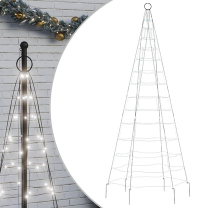 Christmas Tree Light on Flagpole 200 LEDs Cold White 180 cm