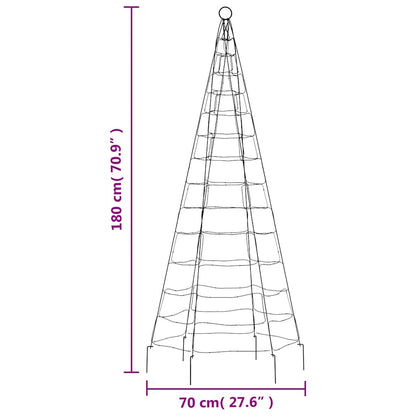 Christmas Tree Light on Flagpole 200 LEDs Cold White 180 cm