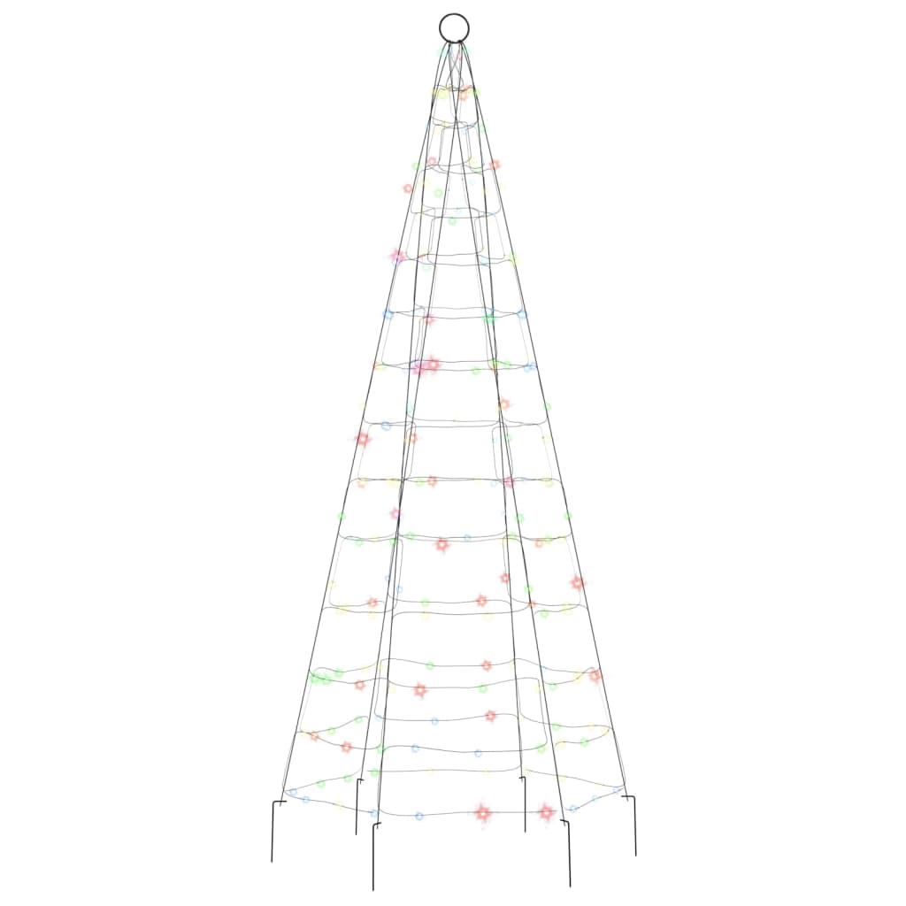 Christmas Tree Light on Flagpole 200 LEDs Colourful 180 cm