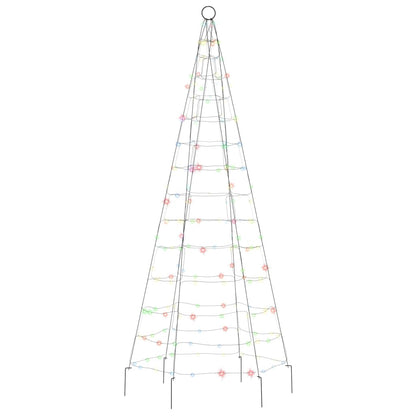 Christmas Tree Light on Flagpole 200 LEDs Colourful 180 cm