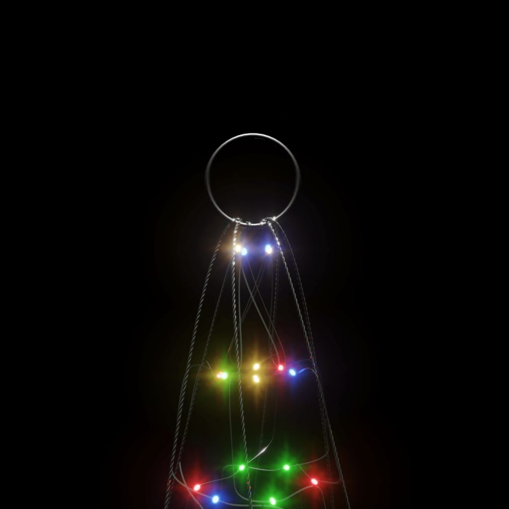 Christmas Tree Light on Flagpole 200 LEDs Colourful 180 cm