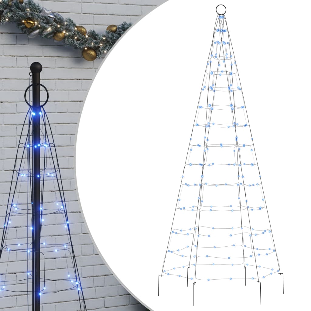 Christmas Tree Light on Flagpole 200 LEDs Blue 180 cm